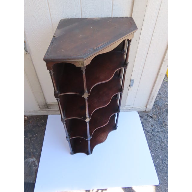 English Mahogany Open Shelves Corner Cabinet For Sale - Image 9 of 9