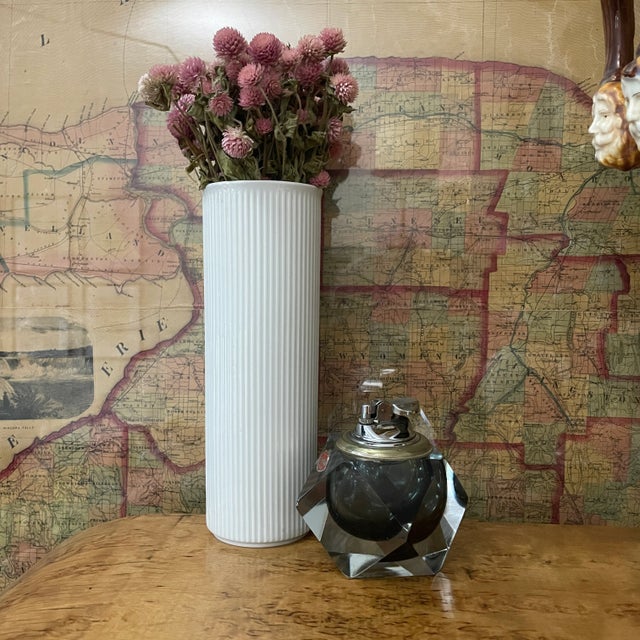 1960s Murano smoke glass table lighter. Made in Italy. Still has original sticker. Lighter mechanism marked Blitz. Sourced...