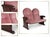 Mid-Century Modern Vintage Pink Velvet Double Theater Bench, 1960 For Sale - Image 3 of 4