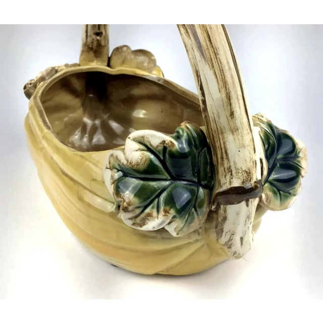 Vintage Studio Rustic Pottery Basket For Sale - Image 4 of 11