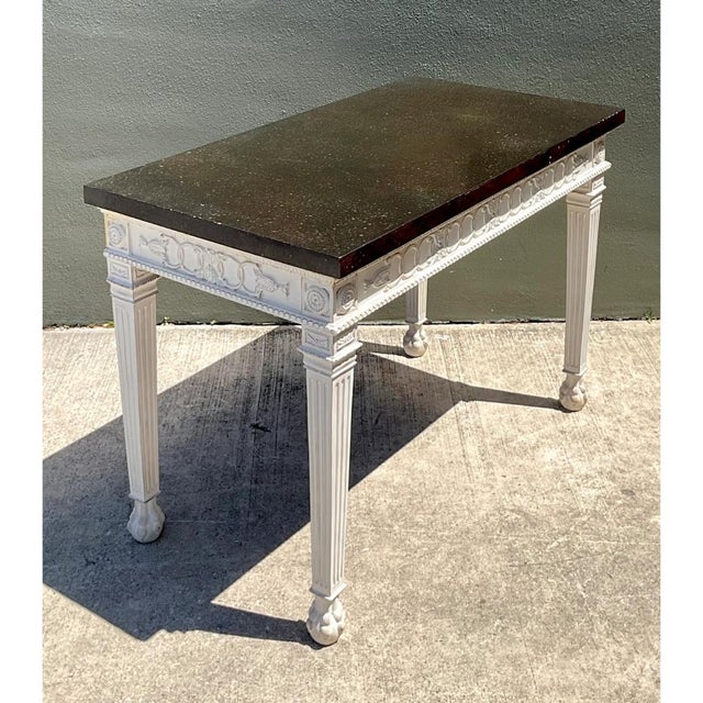 Vintage Stone and Wood Console Table For Sale - Image 4 of 12