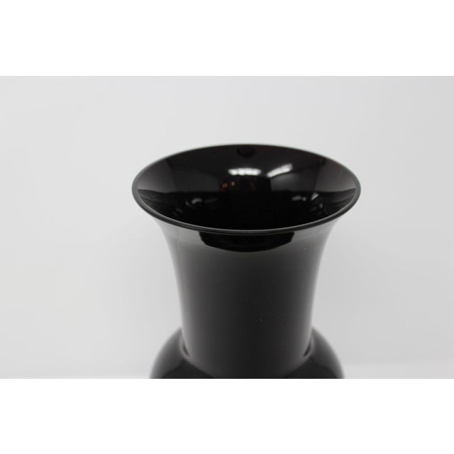Venini Black Opalino Vase by Venini of Murano For Sale - Image 4 of 6