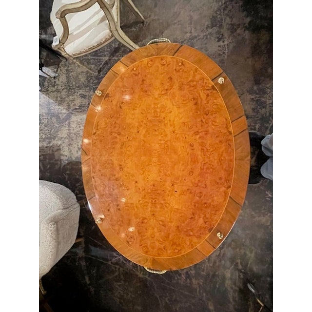 Wood MCM Walnut and Brass Occasional Table For Sale - Image 7 of 10