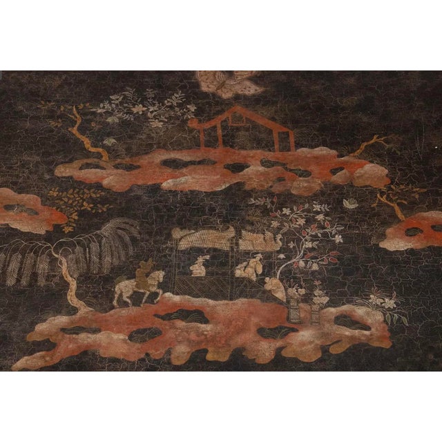 Dessin Fournir Regency Style Black Chinoiserie Cocktail Table.