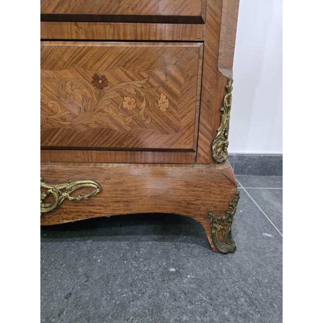 Brown Louis XV Style Marquetry Chiffonier For Sale - Image 8 of 18