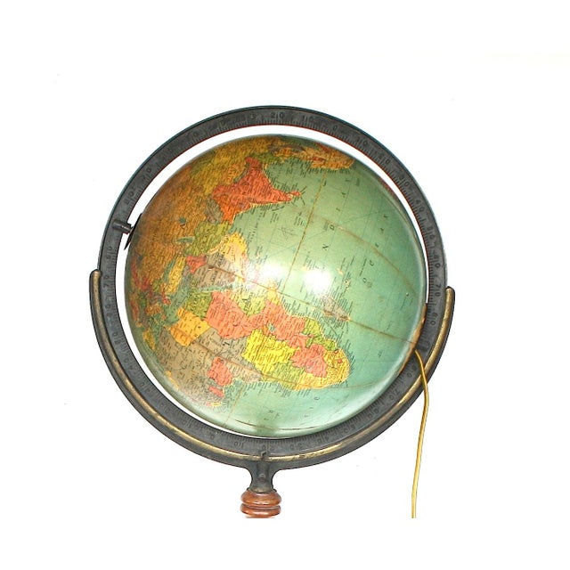 Vintage 1940s World Globe on Duncan Phyffe Style Floor Stand For Sale In New York - Image 6 of 17