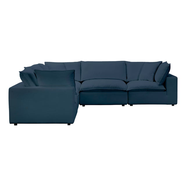 Cali Navy Performance Fabric Modular L-Sectional For Sale
