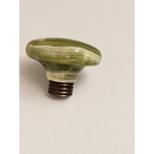 Contemporary Vintage Pair Large 4" Stone Door Knobs For Sale - Image 3 of 6