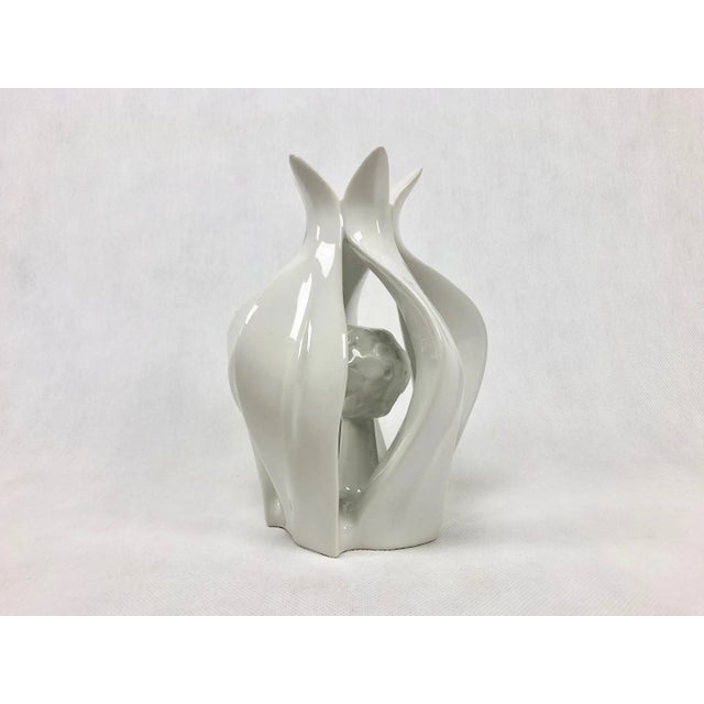 Ceramic Lotos Flower Figurine from Royal Dux Bohemia, 1960s For Sale - Image 7 of 9