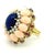 Italian 18k Gold Lapis, Coral, Ruby & Diamond Cocktail Ring, 1970s, Size 7 For Sale - Image 10 of 18