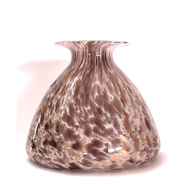 Mid-Century Modern Vintage Murano Style Handblown Pink Glass Bottle Vase For Sale - Image 3 of 17