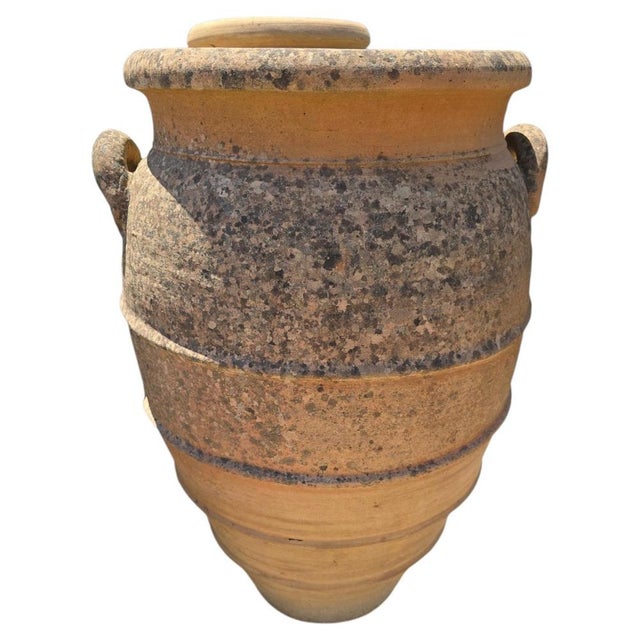 Large Italian Terracotta Storage Jar with Handles, 1950s For Sale - Image 9 of 9