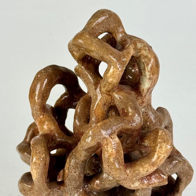 American Vintage Studio Pottery Sculpture of Interwoven Deep-Sea Like Plant Form For Sale - Image 3 of 8