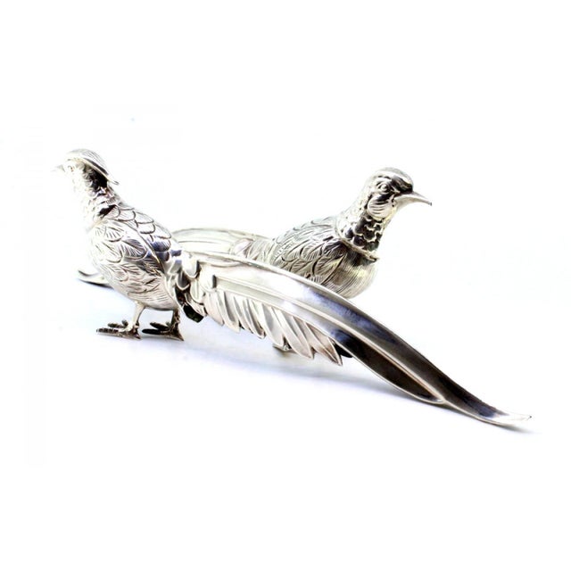 Silver Pheasants with Reliefs and Applications For Sale - Image 5 of 9