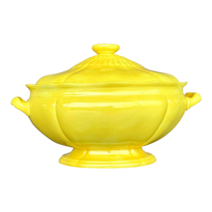 Vintage Boho Glazed Ceramic Tureen