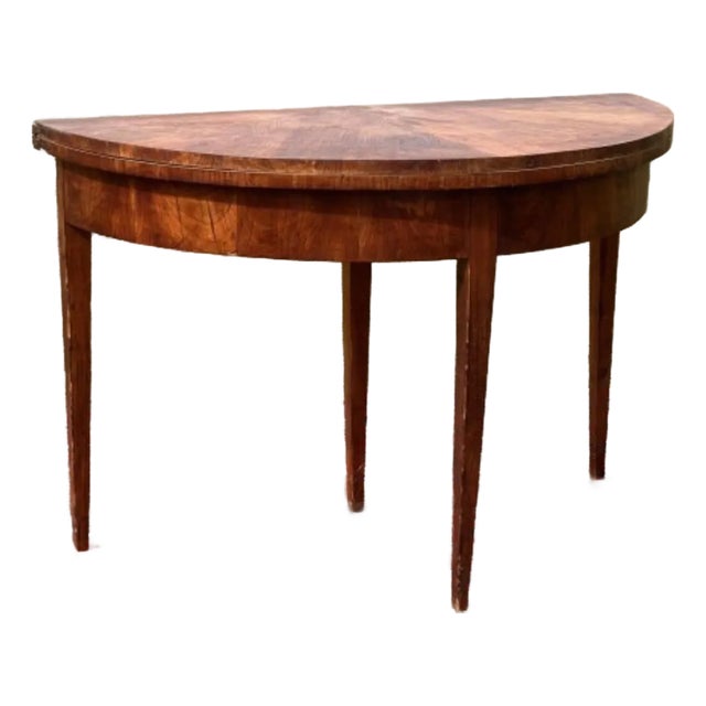 Antique Mahogany Demi LuneTable Federal Style For Sale