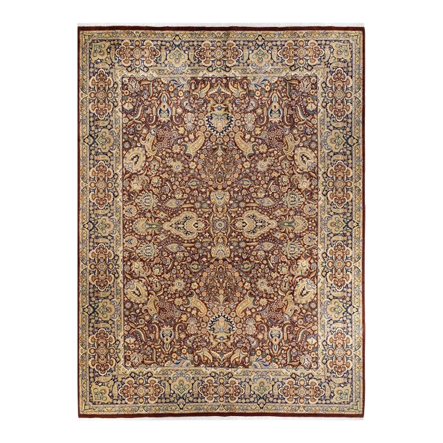 Mogul, One-of-a-Kind Hand-Knotted Area Rug in Orange, 9' 2" x 12' 6" For Sale