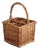 Vintage French-Style Four Bottle Wicker Wine Caddy For Sale