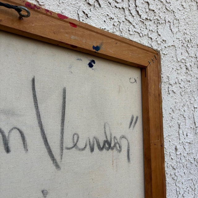 1960s Paul Blaine Henrie “The Balloon Vendor” Large Mid-Century Oil Painting, 30x48 For Sale - Image 15 of 18