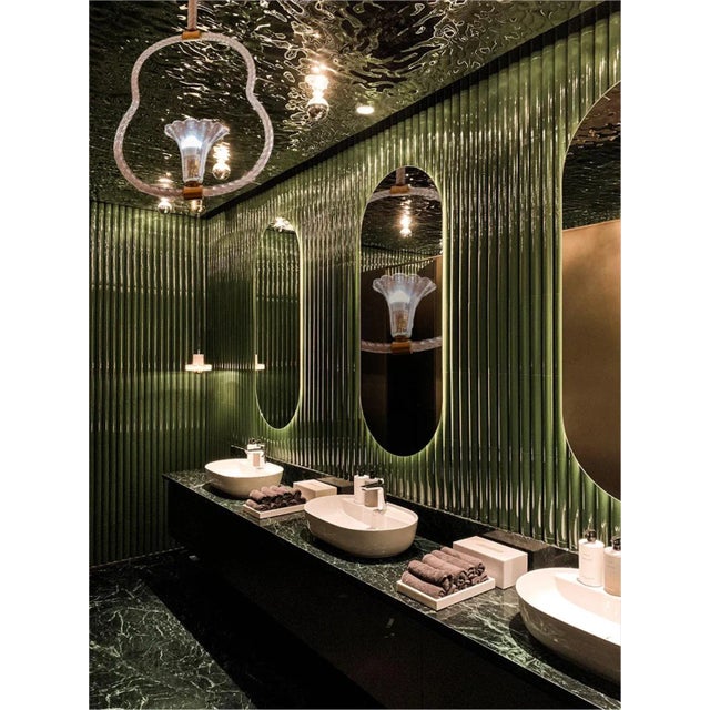 Vintage Murano Pendant Light, "Blucante Glass", 1950 For Sale - Image 9 of 12