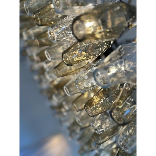 Contemporary Poliedro Murano Glass Chandelier in Brunish Finish by Simoeng For Sale - Image 3 of 10