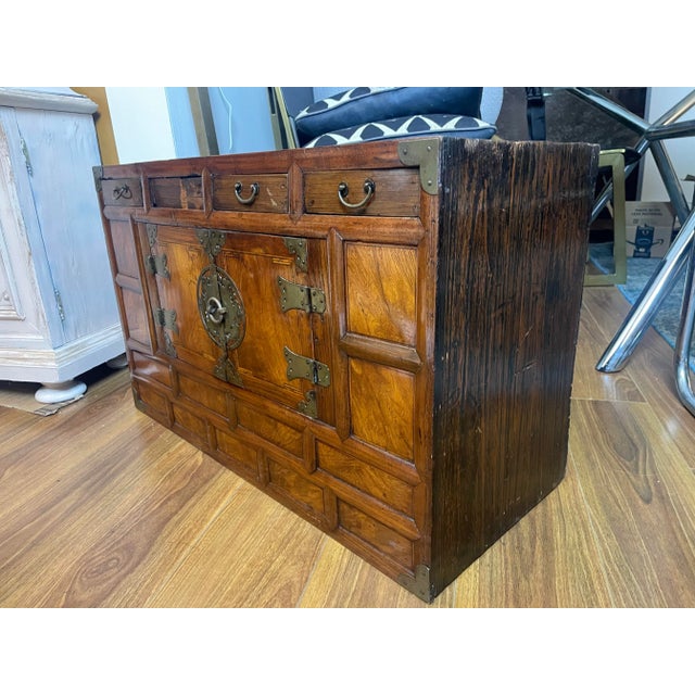 Late 19th Century Late Chosŏn Period Korean Elmwood "Nong" Chest For Sale - Image 11 of 13
