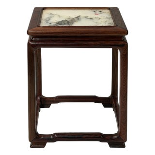 Square Dream Stone Inlaid Rosewood Slender Legs Display Stand For Sale