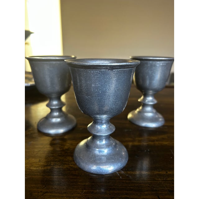 American Vintage William Armetale Pewter Goblets For Sale - Image 3 of 5