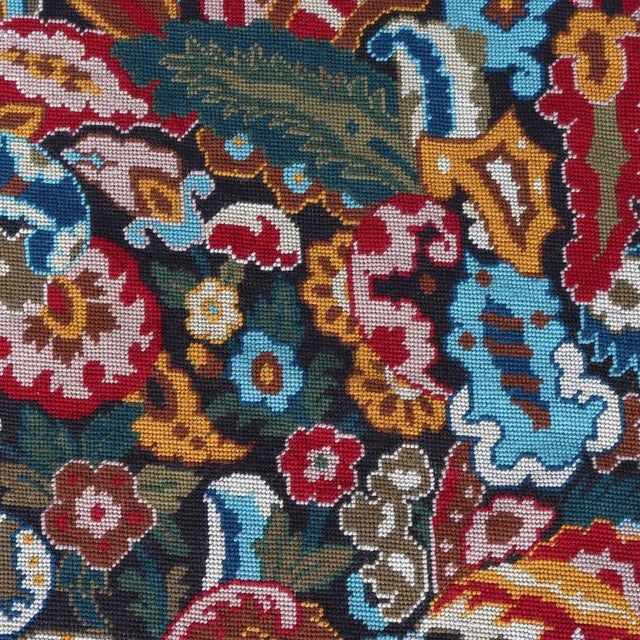 19th Century Antique Louis XIII Floral Needlepoint Tapestry Numbered 19thC For Sale - Image 5 of 7