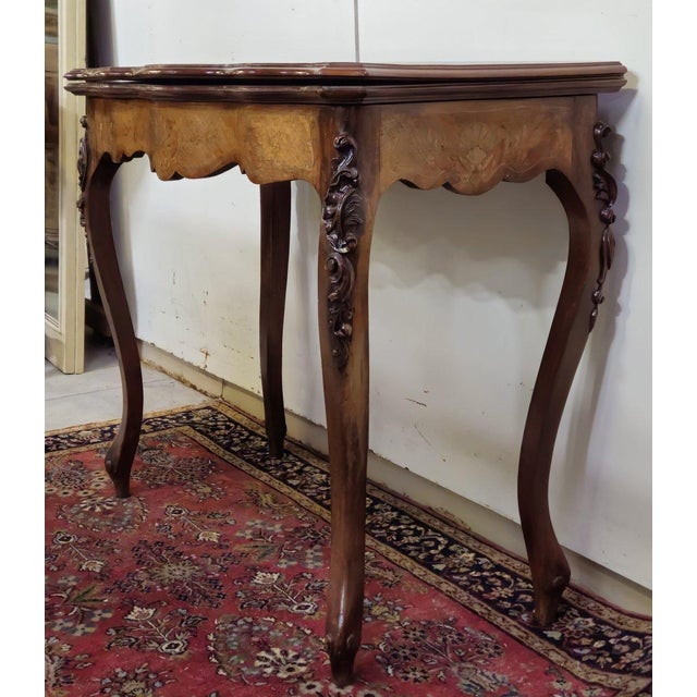 Louis XV Games Table in Marquetry and Mahogany For Sale - Image 4 of 9