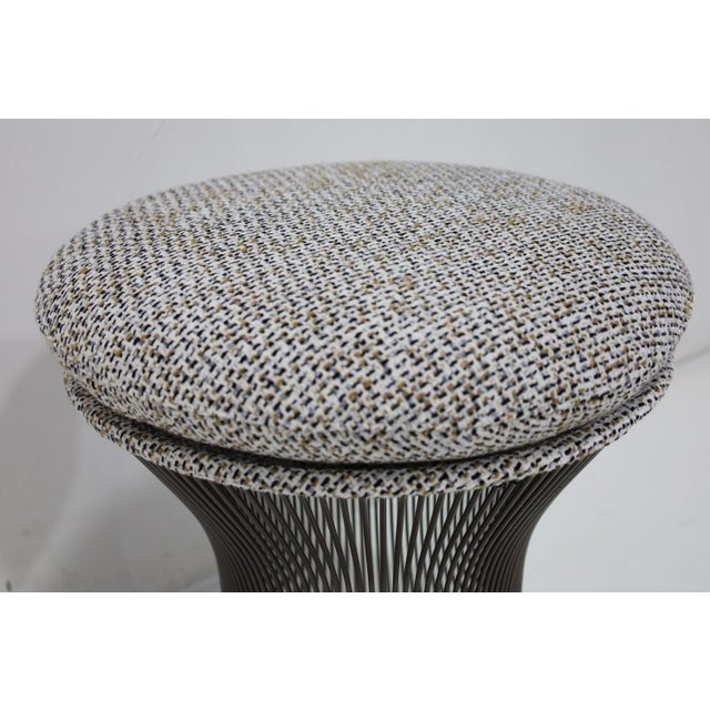 Metal Warren Platner for Knoll Bronze Stool in Textured Boucle' For Sale - Image 7 of 7