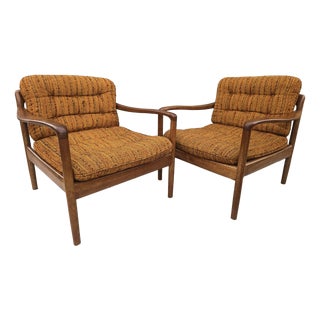 Scandinavian Modern Teak Lounge Chairs, Denmark, 1970s, Set of 2 For Sale