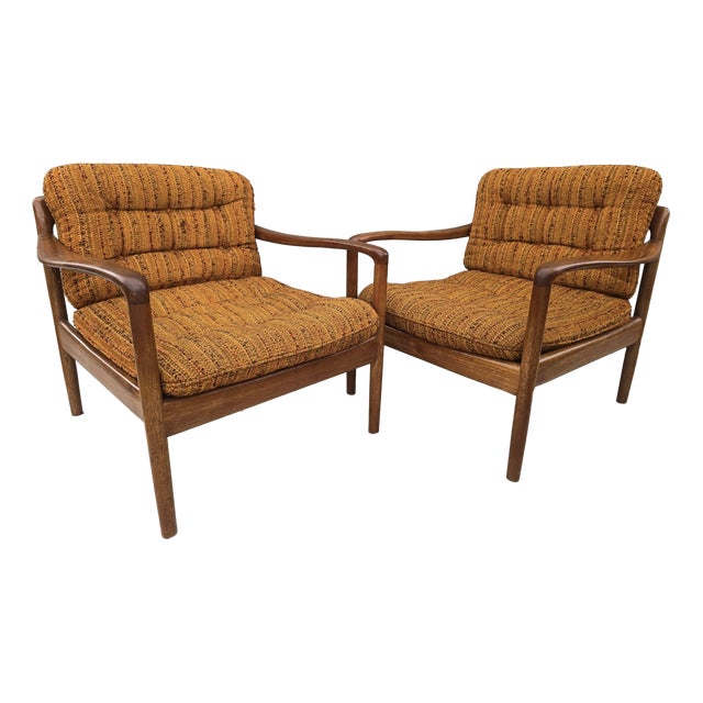 Scandinavian Modern Teak Lounge Chairs, Denmark, 1970s, Set of 2 For Sale
