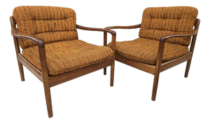 Scandinavian Modern Teak Lounge Chairs, Denmark, 1970s, Set of 2