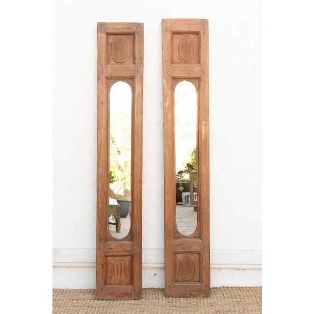 This striking pair of 73-inch tall architectural panels is a masterful example of Portuguese Colonial style, repurposed...