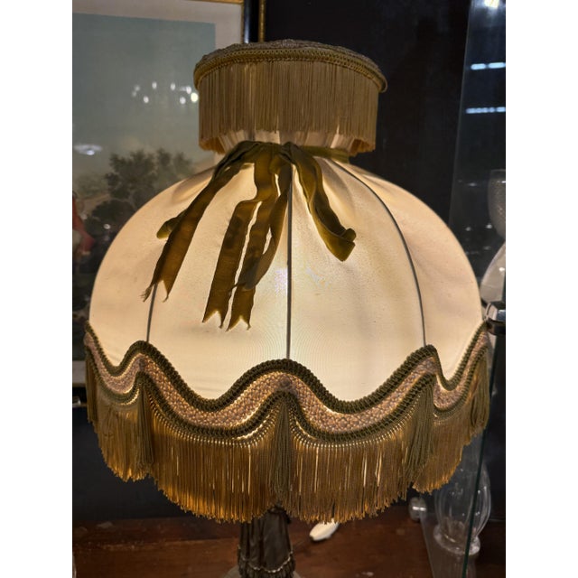 Bedside Lamp in Spelter, 1950s, in Good conditions. Designed before 1890 European Plug (up to 250V).The wiring of this...