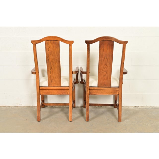 Thomasville Mid-Century Hollywood Regency Chinoiserie Carved Walnut Armchairs, Pair For Sale - Image 12 of 15