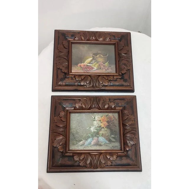 Paintings, Spain, 1950s, Oil on Cardboard, Framed, Set of 2 For Sale - Image 16 of 16