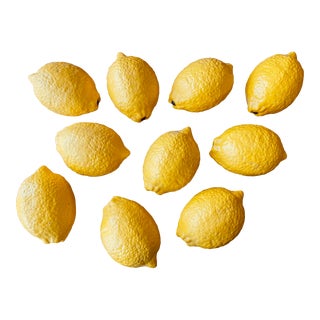 1960s Faux Painted Carved Alabaster Lemons- Set of 10 For Sale