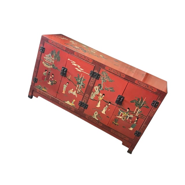 This cabinet is a visual journey. Each panel tells a story — of people, nature, and architecture — rendered in delicate...