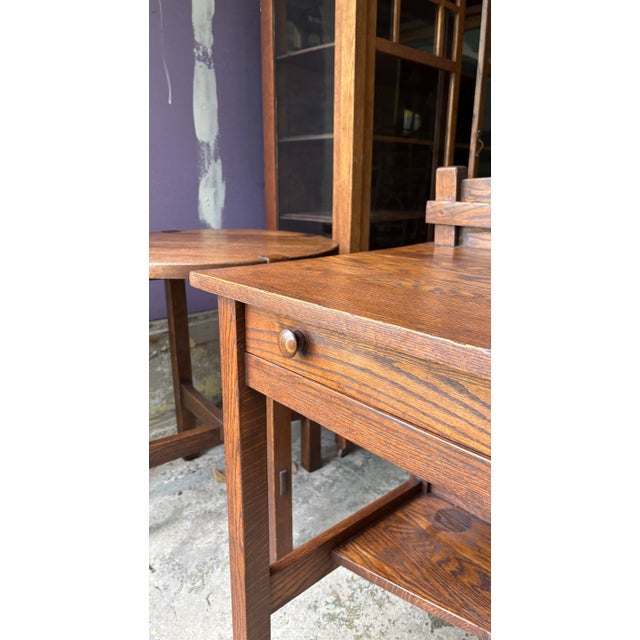 Early 20th Century Stickley Brothers Style Mission Oak Postcard Desk For Sale - Image 10 of 12