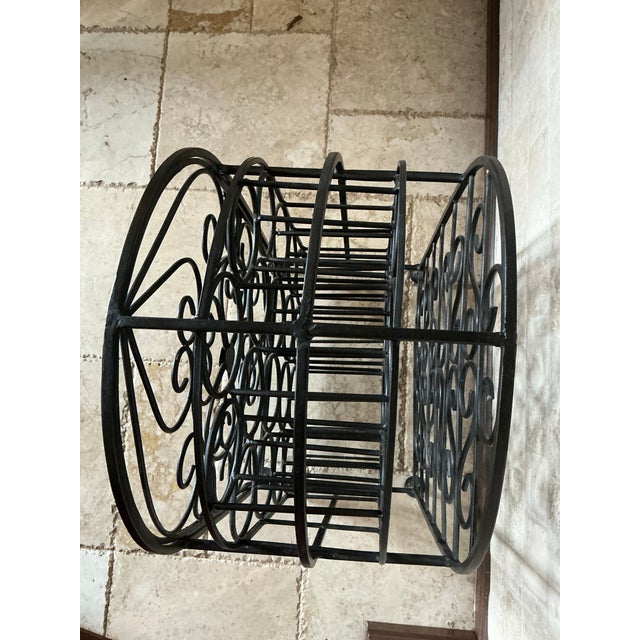 Vintage Wrought Iron Scrollwork Wine Rack For Sale - Image 12 of 12