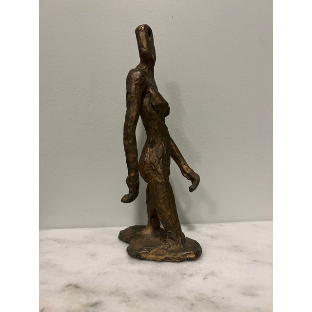Contemporary Mid 20th Century Abstract Figurative Female Bronze Sculpture For Sale - Image 3 of 5