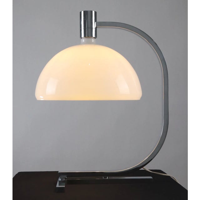 Franco Albini 1960s Italian Modern Chrome Glass Table Desk Lamp by Franco Albini-Unmarked For Sale - Image 4 of 12