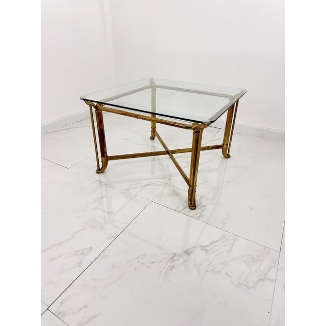 1970s Hollywood Regency Inspired Brass Coffee Table, 1970s For Sale - Image 5 of 8