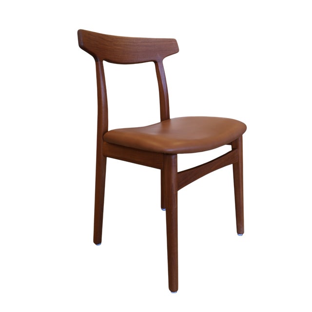 Brown Model 60 Chairs in Teak and Leather by Henning Kjærnulf for Bruno Hansen, 1950s, Set of 4 For Sale - Image 8 of 18