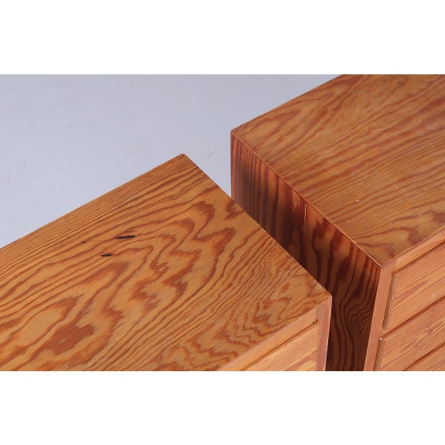 Vintage Pinewood Chest of Drawers, 1970s, Set of 2 For Sale - Image 12 of 13