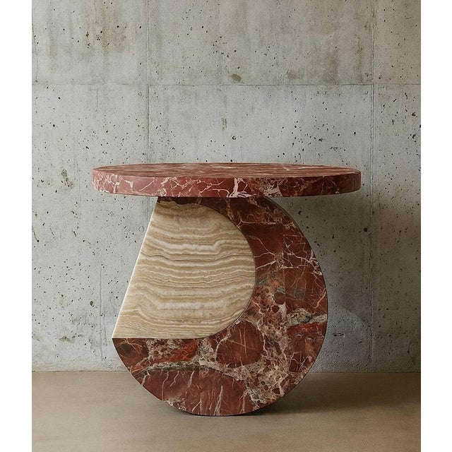 Gold Moon Side Table in Marble and Onyx by Marsica Fossati For Sale - Image 8 of 10