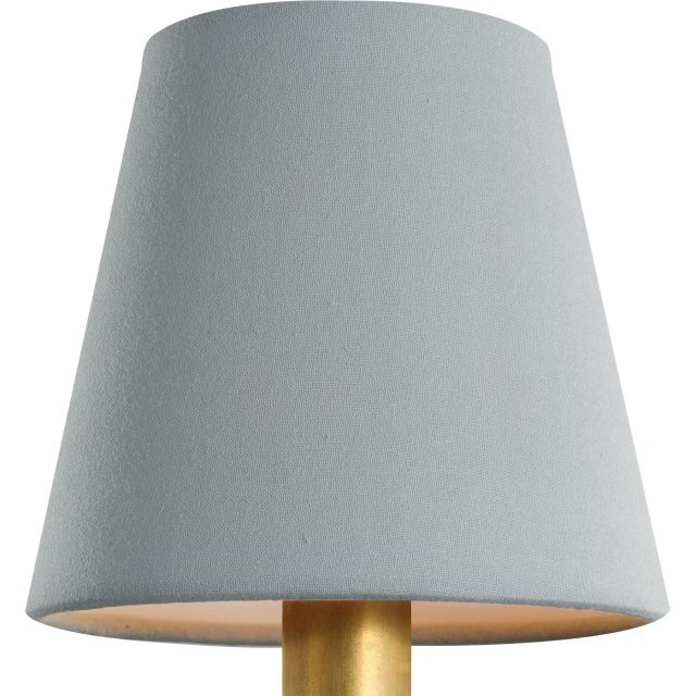 Transitional Visual Comfort Signature 6" Blue Linen Empire Shade For Sale - Image 3 of 3