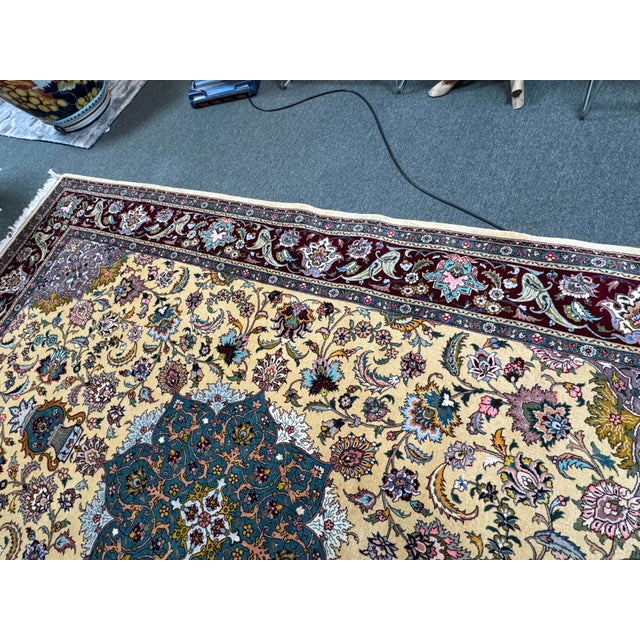 6ft X 8ft 10in Turkish Oriental Pale Yellow Area Rug For Sale - Image 9 of 12